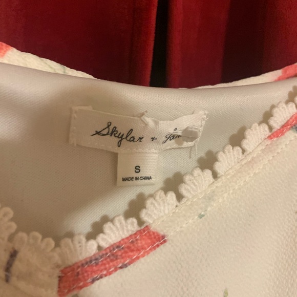 Skyler & Jack Floral Coral Dress, Size Small - Picture 2 of 4